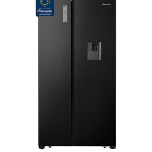 Fridgemaster MS91520DEB 90cm Wide Side by Side, American Fridge Freezer - Black
